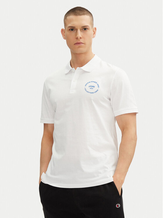 Jack&Jones Тениска с яка и копчета Simon 12269299 Бял Regular Fit за Мъже цена