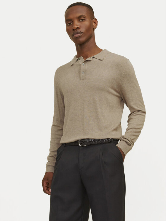 Jack&Jones Тениска с яка и копчета William 12259650 Бежов Regular Fit за Мъже цена