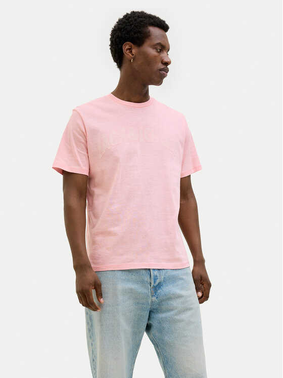Jack&Jones Тишърт Almeria 12276962 Розов Regular Fit за Мъже цена