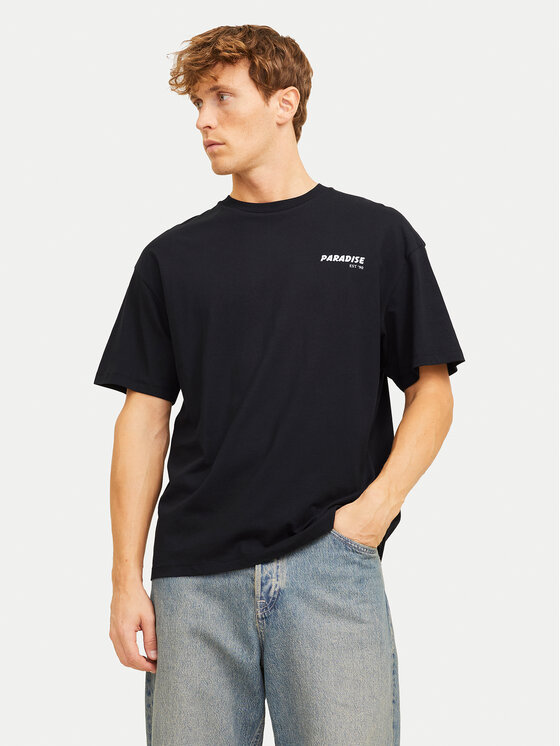 Jack&Jones Тишърт Charge 12269384 Черен Relaxed Fit за Мъже цена
