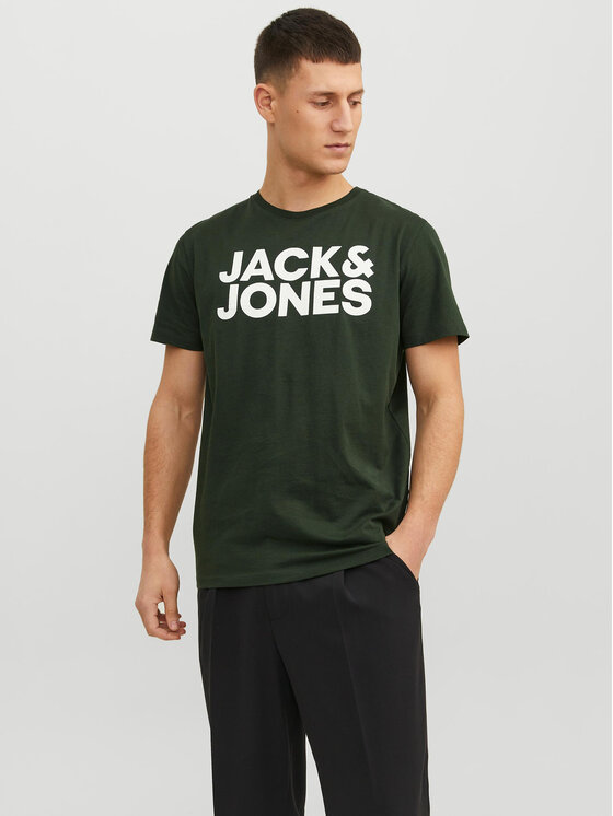 Jack&Jones Тишърт Corp 12151955 Зелен Standard Fit за Мъже цена