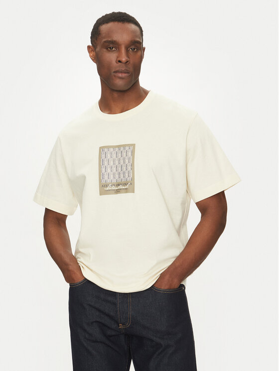 Jack&Jones Тишърт Islington 12273019 Екрю Loose Fit за Мъже цена