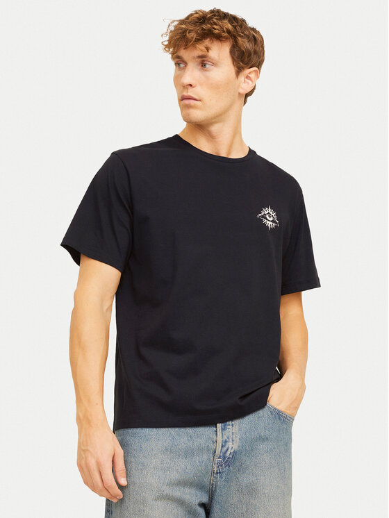 Jack&Jones Тишърт Jackie 12271366 Черен Relaxed Fit за Мъже цена