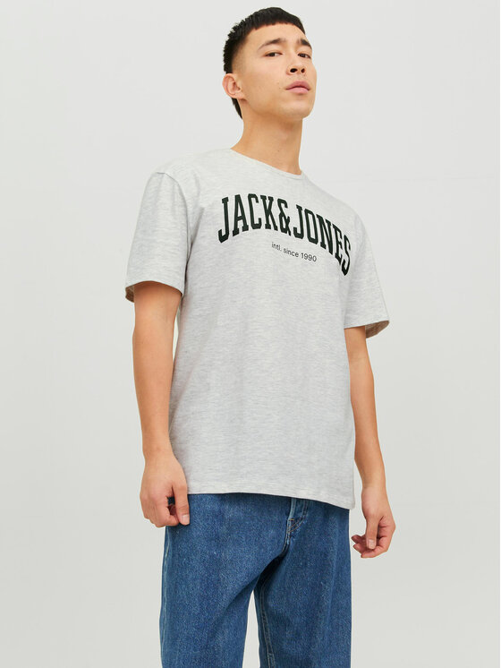 Jack&Jones Тишърт Josh 12236514 Сив Relaxed Fit за Мъже цена