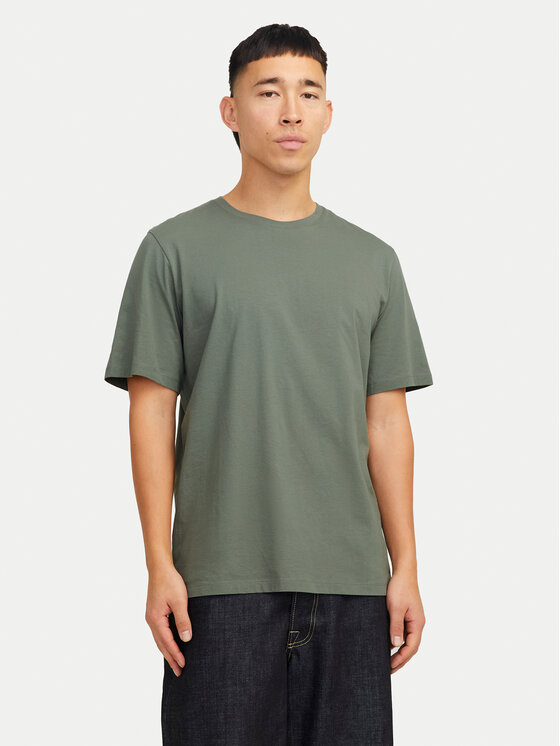 Jack&Jones Тишърт Organic Basic 12156101 Зелен Standard Fit за Мъже цена