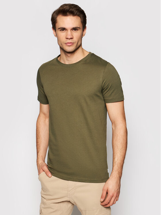 Jack&Jones Тишърт Orrganic Basic 12156101 Зелен Slim Fit за Мъже цена
