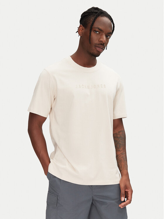 Jack&Jones Тишърт Recharge 12273070 Бежов Relaxed Fit за Мъже цена