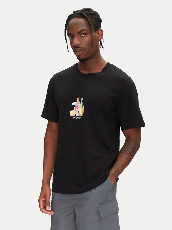 Jack&Jones Тишърт Varenna 12273162 Черен Regular Fit за Мъже цена