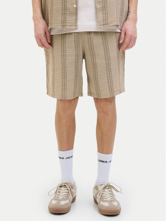 Jack&Jones Шорти от плат Jaiden 12274758 Бежов Relaxed Fit за Мъже цена