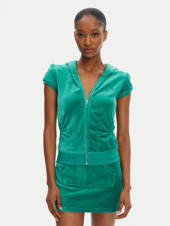 Juicy Couture Суитшърт Heritage JCGAS125021 Зелен Slim Fit за Жени цена