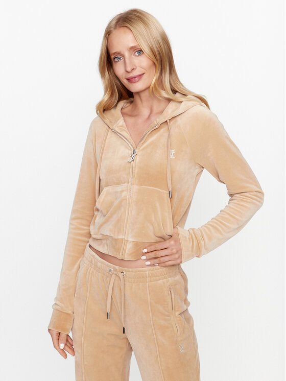 Juicy Couture Суитшърт Madison JCWA122001483 Бежов Slim Fit за Жени цена