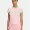 Juicy Couture Тишърт Collegiate Ringer JCWCT125320 Розов Slim Fit за Жени цена
