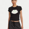 Juicy Couture Тишърт Hibiscus JCGCT125041 Черен Slim Fit за Жени цена