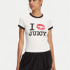 Juicy Couture Тишърт I Kiss JCWCT125318 Бял Slim Fit за Жени цена