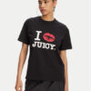 Juicy Couture Тишърт I Kiss JCWCT125348 Черен Oversize цвят на ниска цена