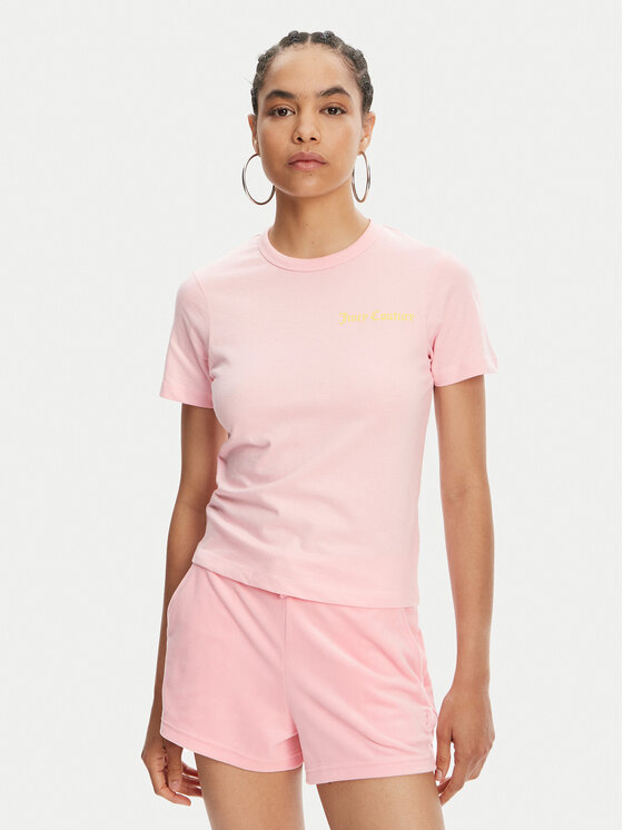 Juicy Couture Тишърт La Beach JCWCT125319 Розов Regular Fit за Жени цена