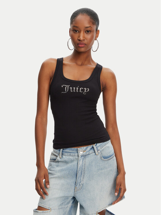 Juicy Couture топ Racer JCWLV125305 Черен Slim Fit за Жени цена