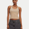Juicy Couture топ Tied JCWCT125306 Бежов Slim Fit за Жени цена
