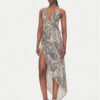 Just Cavalli Коктейлна рокля 78PAO932 Бежов Slim Fit за Жени цена