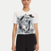 Just Cavalli Тишърт 78PAHT04 Бял Regular Fit за Жени цена