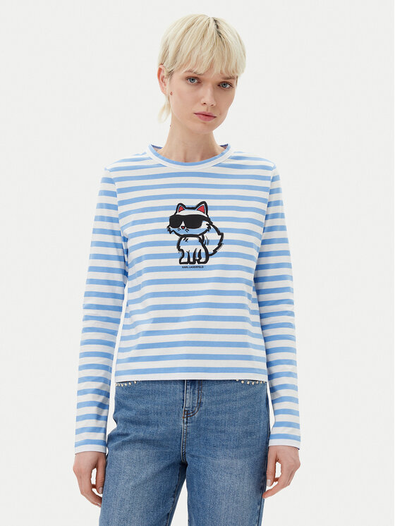 KARL LAGERFELD Блуза A1W17137 Син Regular Fit за Жени цена