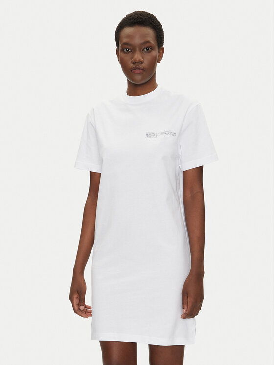 KARL LAGERFELD Ежедневна рокля A2W13036 Бял Regular Fit за Жени цена