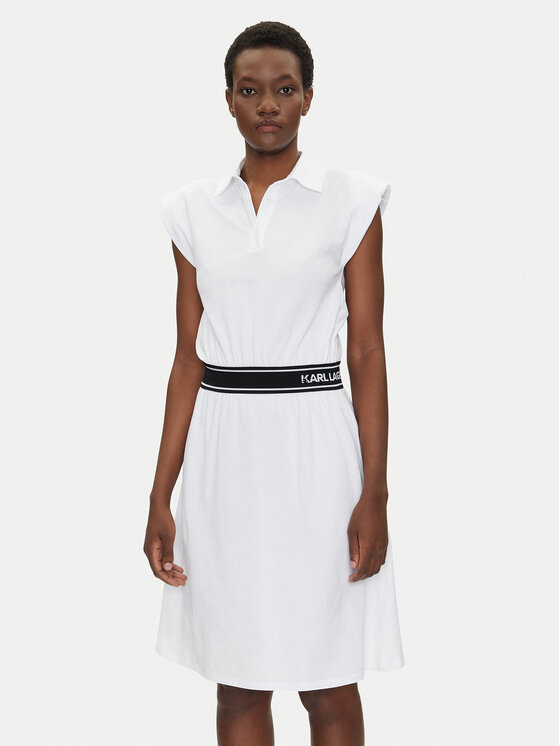 KARL LAGERFELD Ежедневна рокля A2W13038 Бял Regular Fit за Жени цена