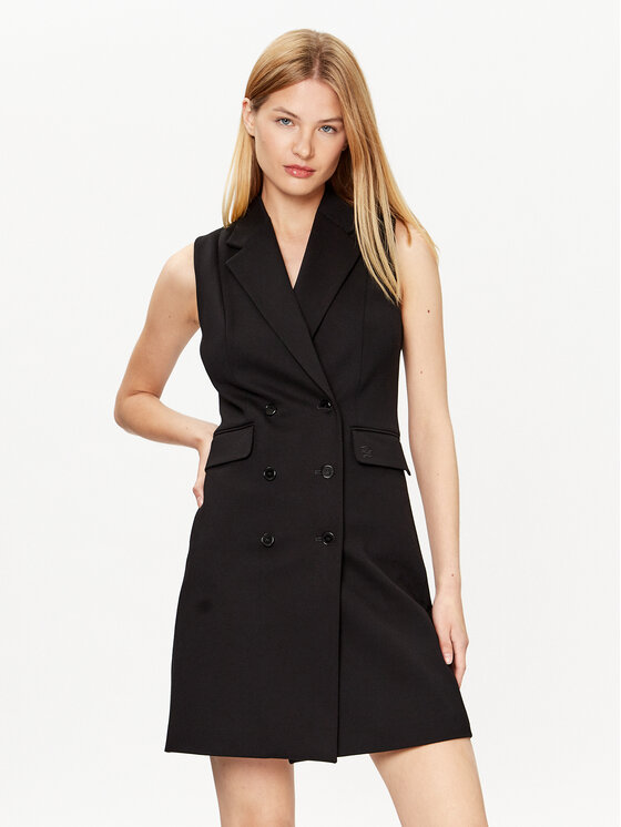 KARL LAGERFELD Ежедневна рокля Punto 231W1312 Черен Regular Fit за Жени цена