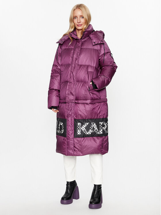 KARL LAGERFELD Зимно яке Check 236W1506 Розов Regular Fit за Жени цена