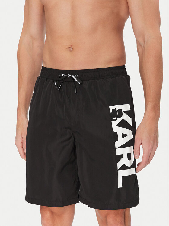 KARL LAGERFELD Плувни шорти A1M46009 Черен Regular Fit за Мъже цена