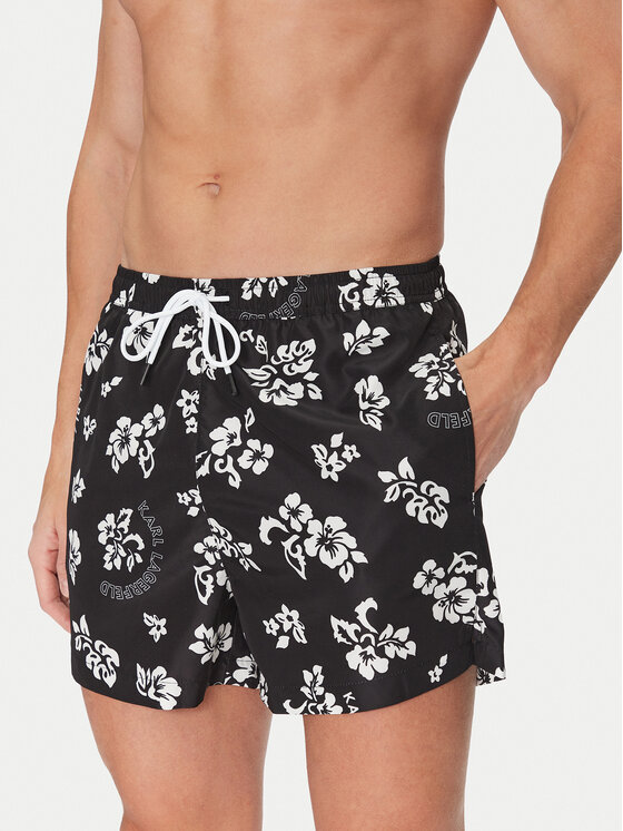 KARL LAGERFELD Плувни шорти A2M46035 Черен Regular Fit за Мъже цена