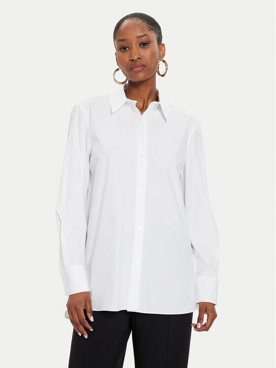 KARL LAGERFELD Риза 245W1603 Бял Relaxed Fit за Жени цена