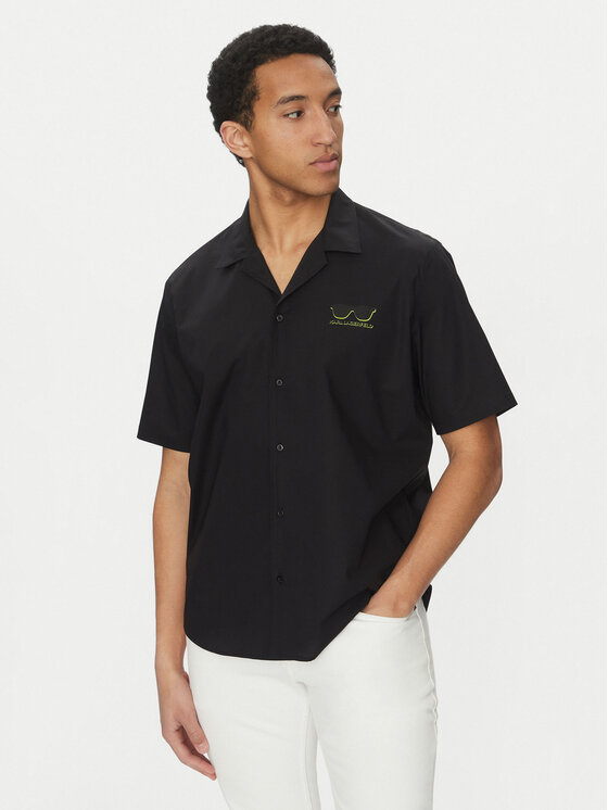 KARL LAGERFELD Риза 605443 552600 Черен Relaxed Fit за Мъже цена