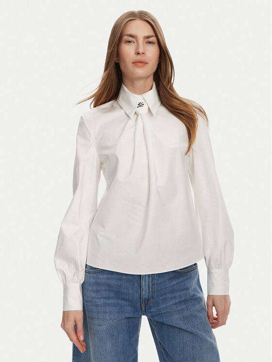 KARL LAGERFELD Риза A2W11004 Бял Regular Fit за Жени цена