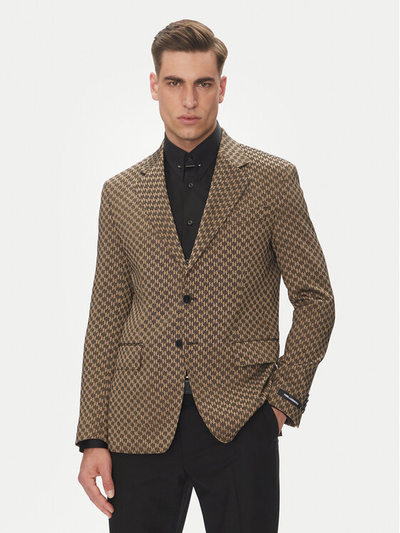 KARL LAGERFELD Сако 155106 552115 Кафяв Slim Fit за Мъже цена