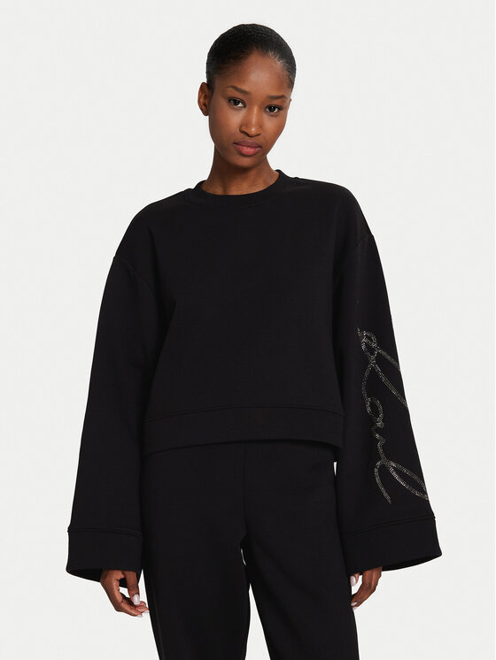 KARL LAGERFELD Суитшърт 245W1800 Черен Relaxed Fit за Жени цена