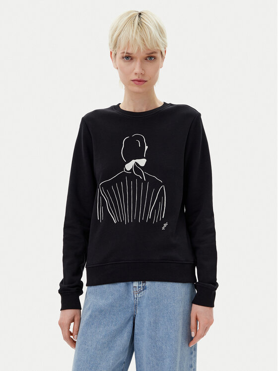 KARL LAGERFELD Суитшърт A2W20056 Черен Regular Fit за Жени цена