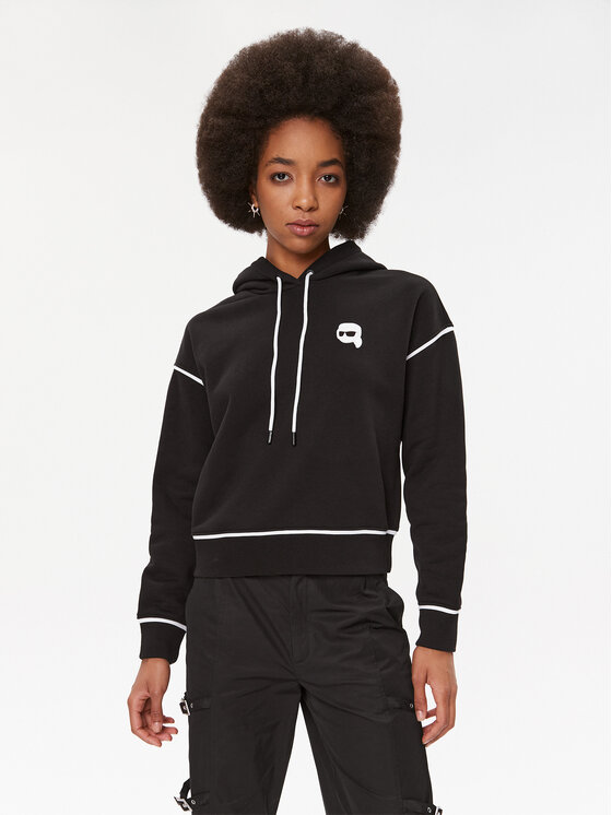 KARL LAGERFELD Суитшърт Ikonik 2.0 235W1816 Черен Regular Fit за Жени цена