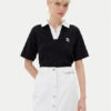 KARL LAGERFELD Тениска с яка и копчета A2W17111 Черен Regular Fit за Жени цена