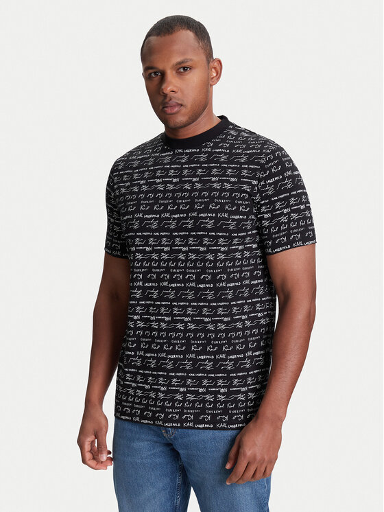 KARL LAGERFELD Тишърт 755040 553225 Черен Regular Fit за Мъже цена