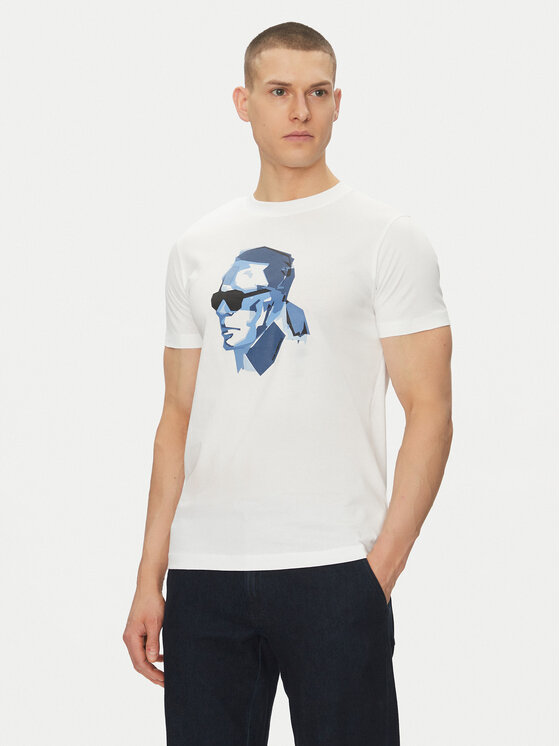 KARL LAGERFELD Тишърт 755065 552241 Бял Regular Fit за Мъже цена
