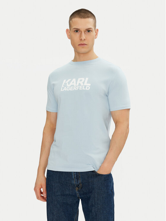 KARL LAGERFELD Тишърт 755087 552235 Светлосиньо Regular Fit за Мъже цена