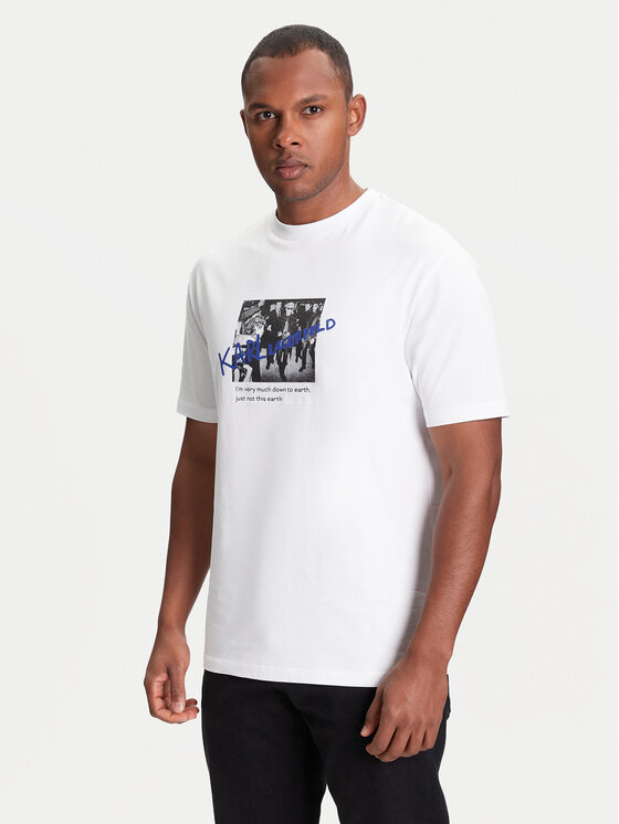 KARL LAGERFELD Тишърт 755143 553225 Бял Regular Fit за Мъже цена