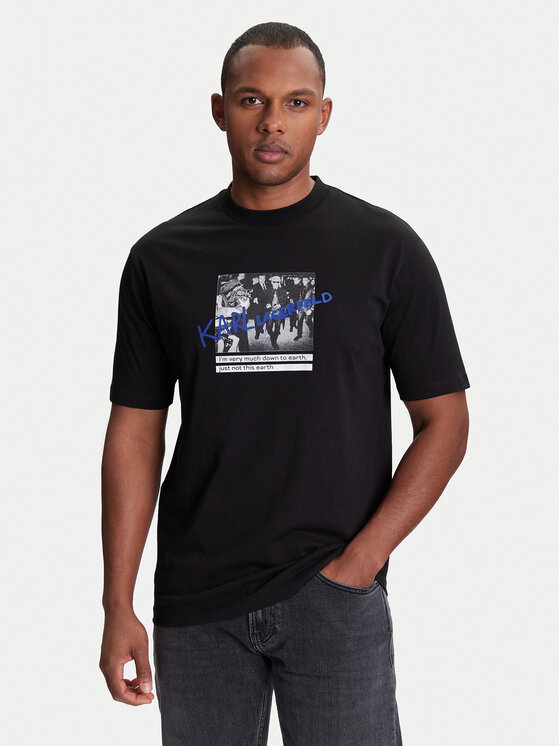 KARL LAGERFELD Тишърт 755143 553225 Черен Regular Fit за Мъже цена