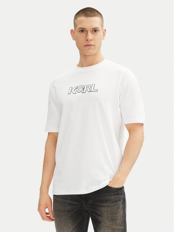 KARL LAGERFELD Тишърт 755156 552235 Бял Regular Fit за Мъже цена