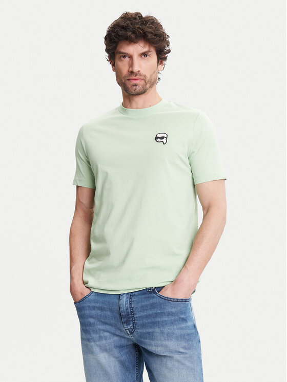 KARL LAGERFELD Тишърт 755710 552224 Зелен Regular Fit за Мъже цена