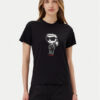 KARL LAGERFELD Тишърт A1W17126 Черен Regular Fit за Жени цена