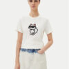 KARL LAGERFELD Тишърт A1W17128 Екрю Regular Fit за Жени цена