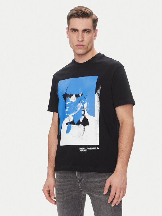 KARL LAGERFELD Тишърт A2M17036 Черен Regular Fit за Мъже цена