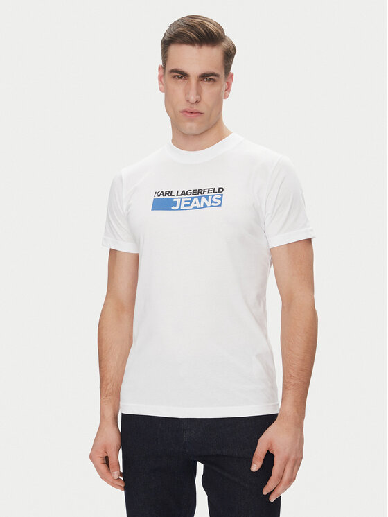 KARL LAGERFELD Тишърт A2M17074 Бял Regular Fit за Мъже цена